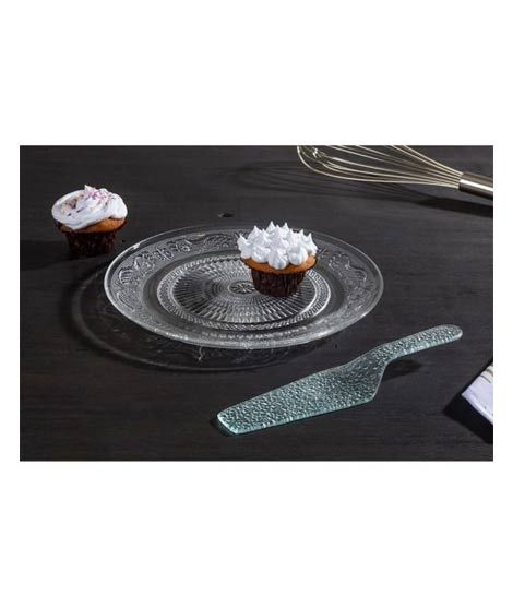 iShopping - Premier Home Clear Glass Cake Plate And Slice (1402624)
