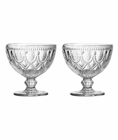 iShopping - Premier Home Fleur Clear Glass Sundae Dishes Set Of 2 (1404795)