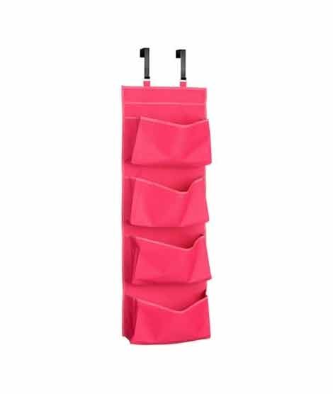 iShopping - Premier Home Over Door Hot Pink 4 Tier Hanging Organiser (1901118)