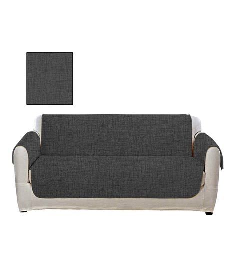 iShopping - Maguari Printed Textured 5 Seater Sofa Cover Dark Grey