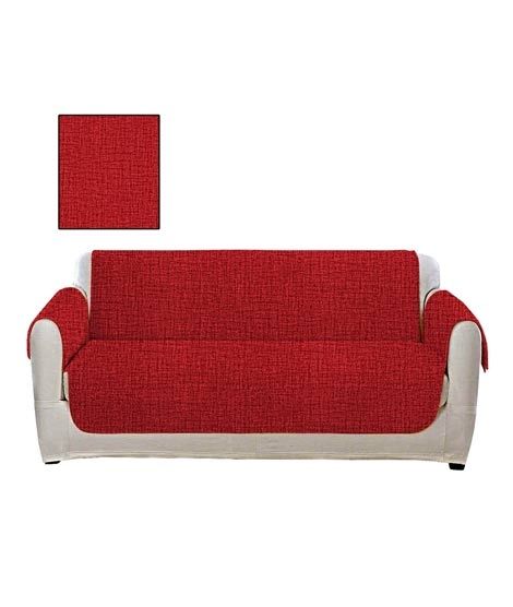 iShopping - Maguari Printed Textured 5 Seater Sofa Cover Red