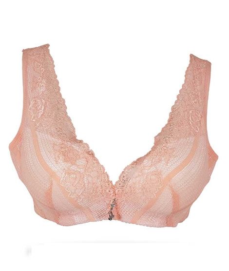 iShopping - Purple Bag Fancy Lace Soft Double Padded Wireless Bra Light Pink (0026)