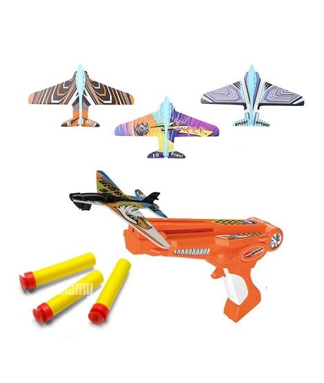 iShopping - Planet X Aircraft Catapult Soft Bullet Gun With 3 Plan (PX-11182)