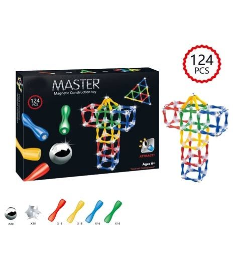 iShopping - Planet X 124 PCS Magnetic Construction Sticks and Balls (PX-10773)