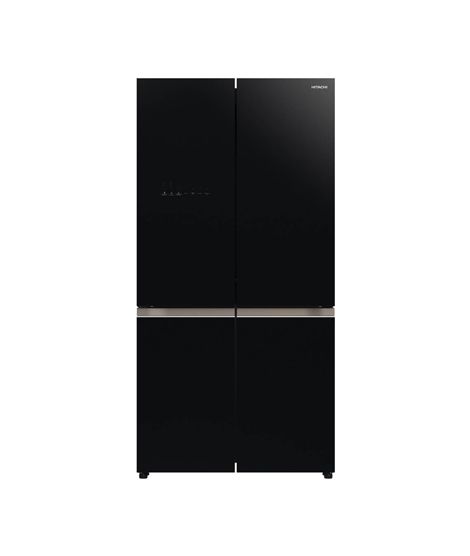 iShopping - Hitachi 4 Door French Bottom Freezer Refrigerator 20 Cu Ft Glass Black (R-WB640VF)