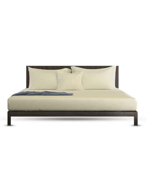 iShopping - Rainbow Linen Bed Sheet Set King Size Tan (Pack Of 3)
