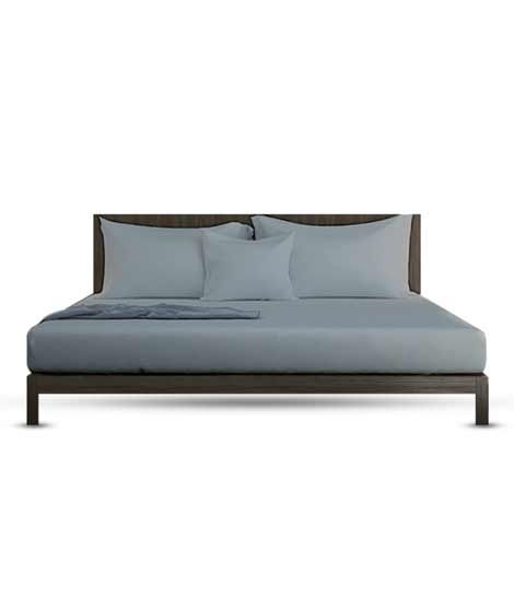 iShopping - Rainbow Linen Bed Sheet Set Queen Size Dark Grey (Pack Of 3)