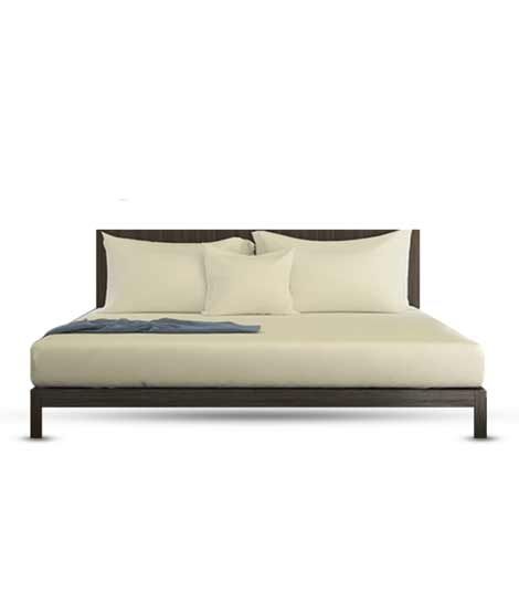 iShopping - Rainbow Linen Bed Sheet Set Queen Size Tan (Pack Of 3)