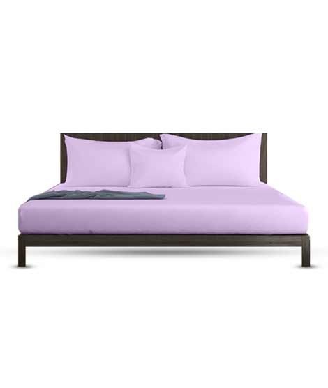 iShopping - Rainbow Linen Bed Sheet Set Single Size Lilac (Pack Of 3)