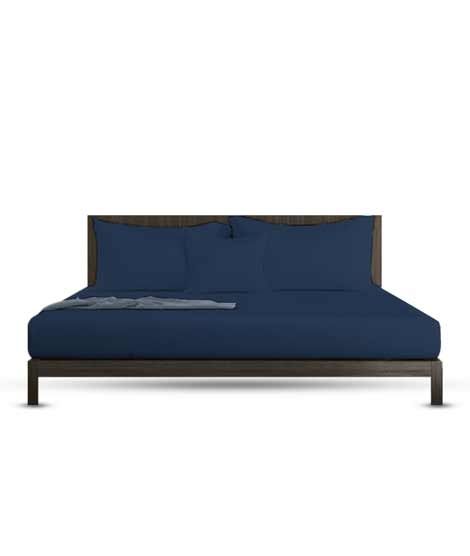iShopping - Rainbow Linen Bed Sheet Set Twin Size Dark Blue (Pack Of 3)