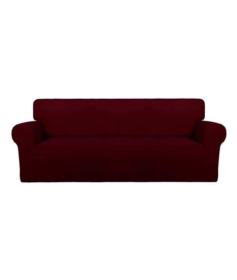 iShopping - Rainbow Linen Jersey Sofa Cover 4 Seater Red