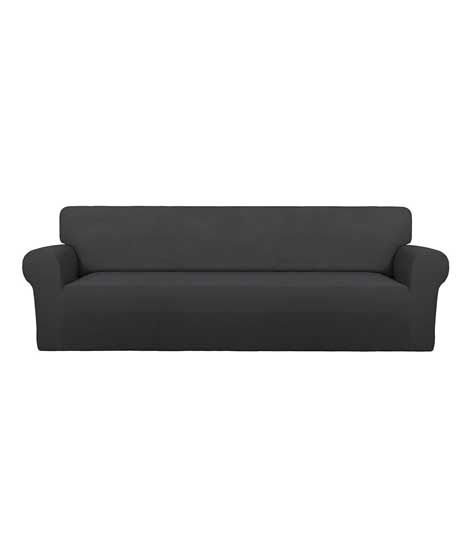 iShopping - Rainbow Linen Jersey Sofa Cover 6 Seater Dark Grey
