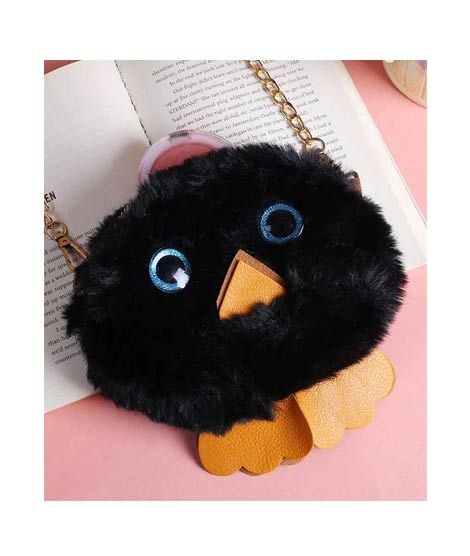 iShopping - Rangoon Fluffy Pouch Bag For Women Black