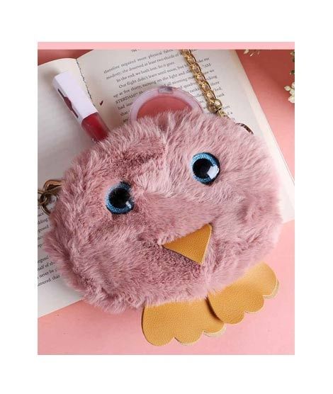 iShopping - Rangoon Fluffy Pouch Bag For Women Tea-Pink
