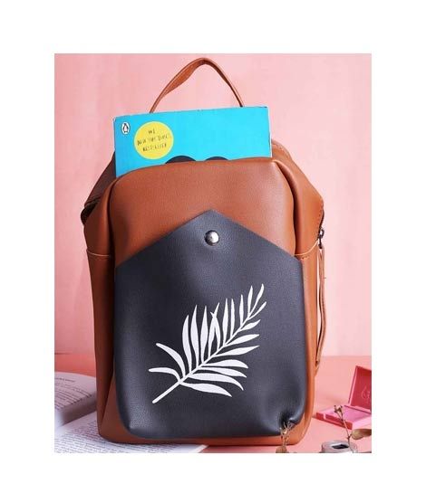 iShopping - Rangoon Leaf Mini Backpack For Women Brown/Black