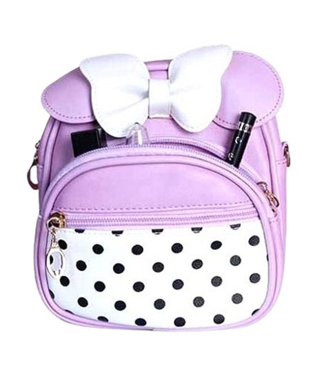 iShopping - Rangoon Polka Mini Backpack For Women Purple