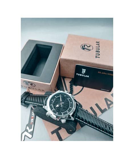 iShopping - Tubular Three Hands Wrist Watch For Men Black