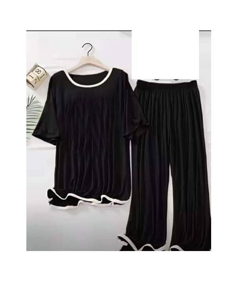 iShopping - RG Shop White Border Lounge Wear For Women-Just Black