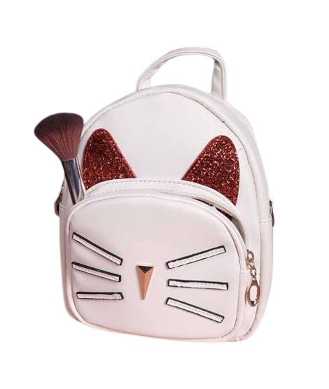 iShopping - Rangoon Cat Face Mini Backpack For Women Off-White