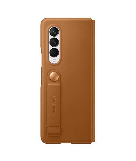 iShopping - Samsung Galaxy Z Fold3 5G Leather Flip Stand Cover Camel (EF-FF926LAEGUS)