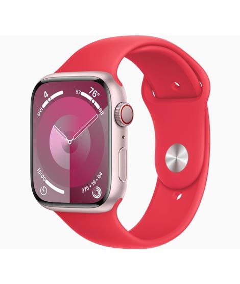 iShopping - Apple Watch Series 9 Pink Aluminum Case With Sport Band-GPS &amp; Cellular-41 mm-Red