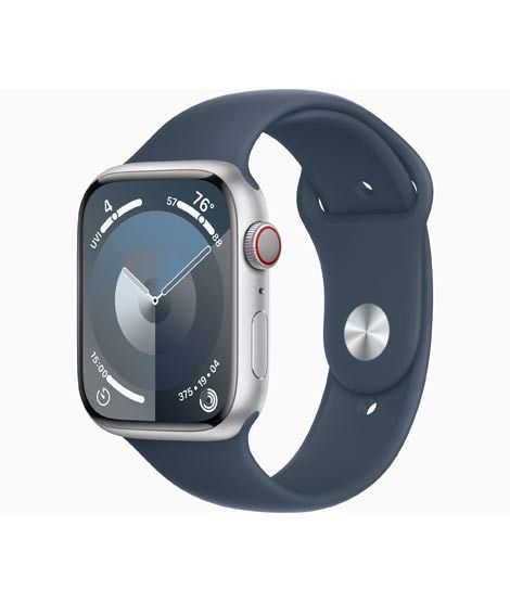 iShopping - Apple Watch Series 9 Silver Aluminum Case With Sport Band-GPS-45 mm-Storm Blue