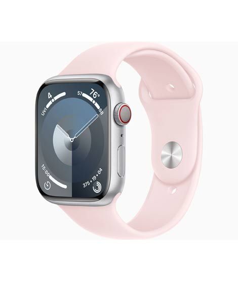 iShopping - Apple Watch Series 9 Silver Aluminum Case With Sport Band-GPS & Cellular-45 mm-Light Pink