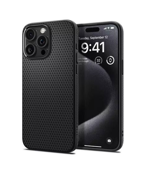 iShopping - Spigen Liquid Air Matte Black Case For Apple iPhone 15 Pro (ACS06704)