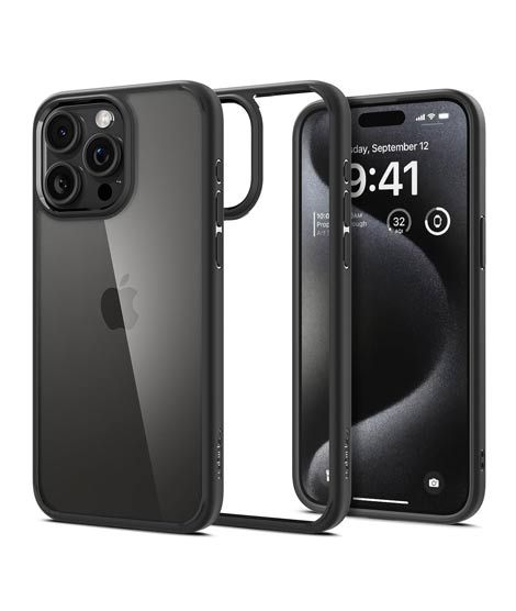 iShopping - Spigen Ultra Hybrid Matte Black Case For Apple iPhone 15 Pro Max (ACS06570)