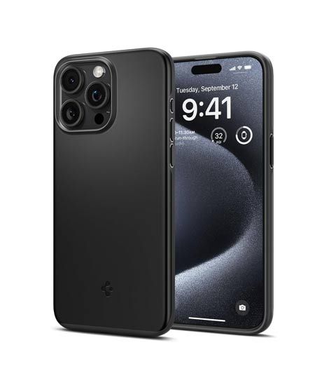iShopping - Spigen Thin Fit Black Case For Apple iPhone 15 Pro Max (ACS06544)