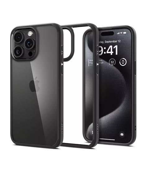 iShopping - Spigen Ultra Hybrid Matte Black Case For Apple iPhone 15 Pro (ACS06713)
