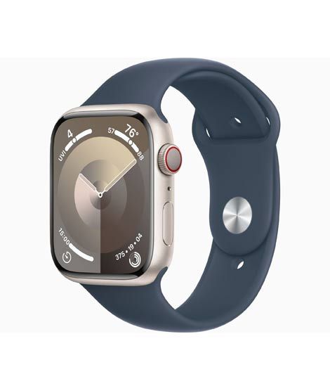 iShopping - Apple Watch Series 9 Starlight Aluminum Case With Sport Band-GPS & Cellular-41 mm-Storm Blue