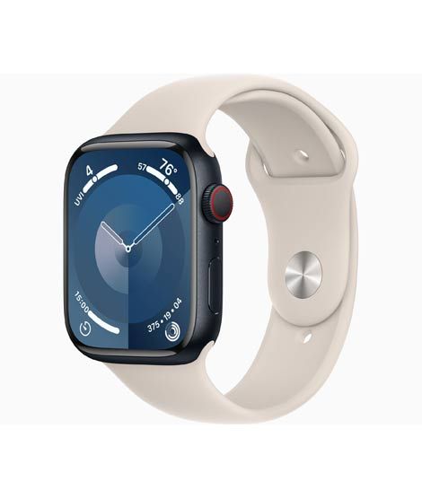 iShopping - Apple Watch Series 9 Midnight Aluminum Case With Sport Band-GPS-45 mm-Starlight