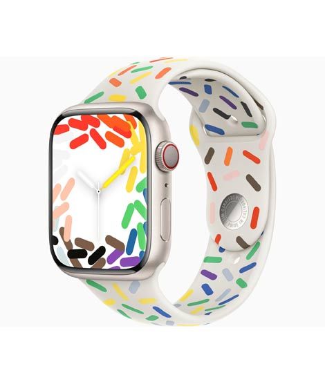 iShopping - Apple Watch Series 9 Starlight Aluminum Case With Sport Band-GPS & Cellular-45 mm-Pride Edition