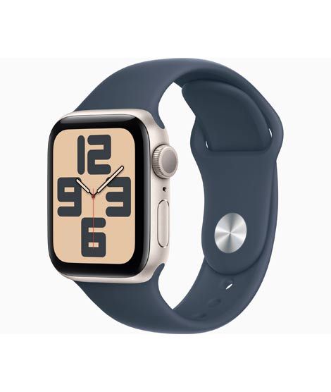 iShopping - Apple Watch SE 2023 Starlight Aluminum Case With Sport Band-Storm Blue-GPS-40mm