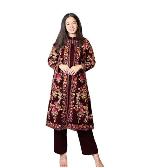 iShopping - Azhari Traders Embroidered With Inner And Trouser Suit 3pcs -Red