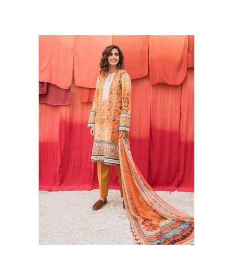 iShopping - The Attire Gallery Printed Unstitched Suit 3 Pcs (0003)