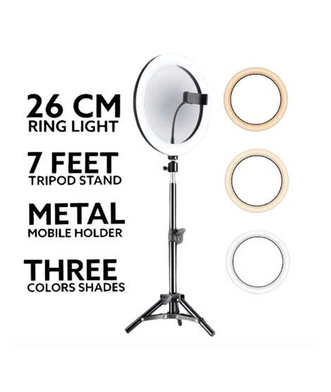 iShopping - The AZY Mobile Stand Holder 7 Feet Stand LED Light 26CM Ring Light
