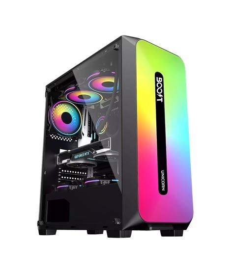 iShopping - Boost Unicorn 3 ARGB Fans ATX Gaming PC Case