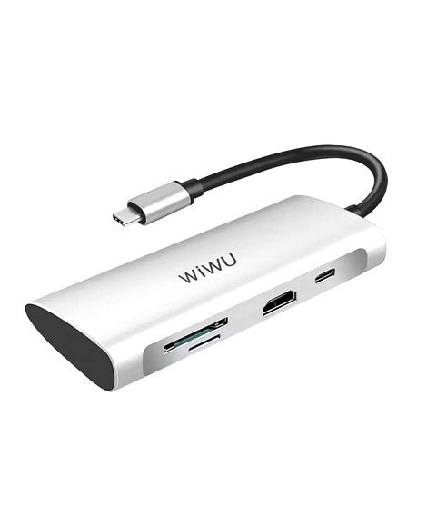 iShopping - WIWU Alpha 7 In 1 USB-C Hub Gray (Alpha 731HP)