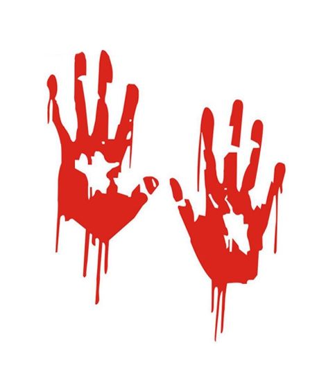 iShopping - Wish Hub Bloody Hand Reflective Car Bumper Body Sticker