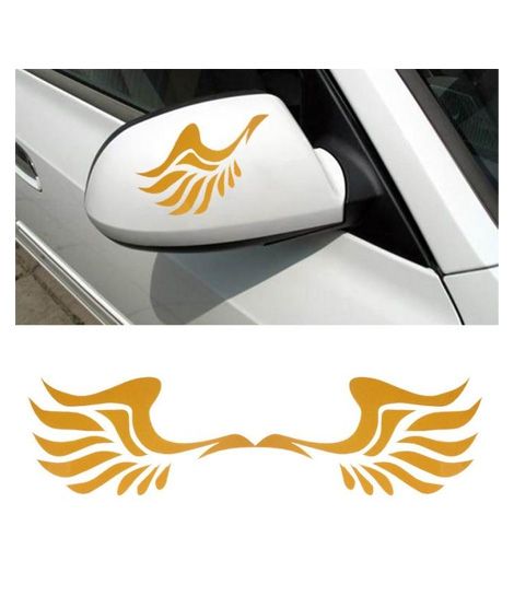 iShopping - Wish Hub Pair Of Wings Car Styling Stickers Yellow