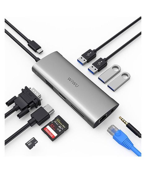iShopping - Wiwu Alpha Type-C 11 in 1 Converter Grey