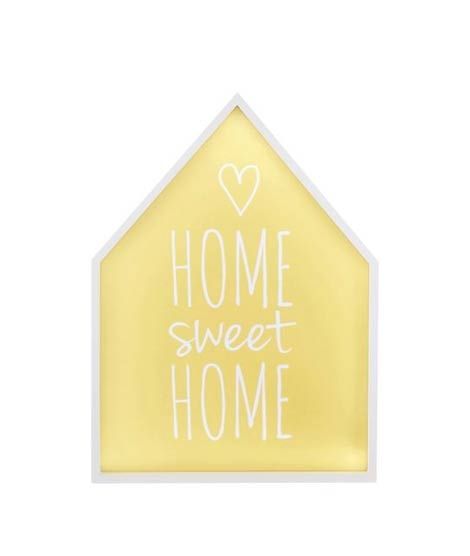 iShopping - Premier Home Home Sweet Home Led Light Box - Yellow (2502169)