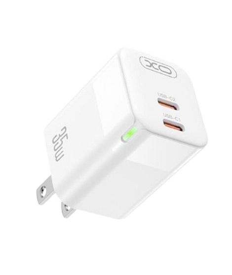 iShopping - XO 35W 2 USB Type C PD Charger For iPhone - White (CE07)