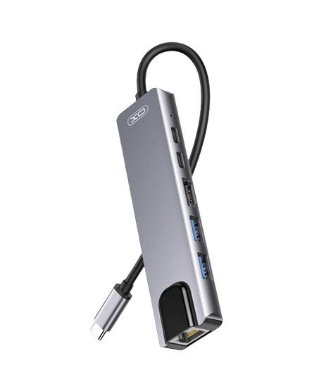iShopping - XO USB C Hub 6 in 1 Type C to HDMI PD Charging Adapter - Tarnish (HUB013)
