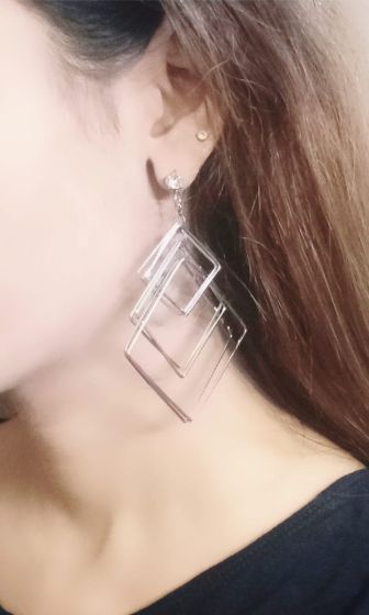 iShopping - Rg Shop New Eid Arrival 6 layer earrings-Silver