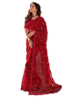 iShopping - Zr Collection Indian Unsititched Net Saree Collection-Red