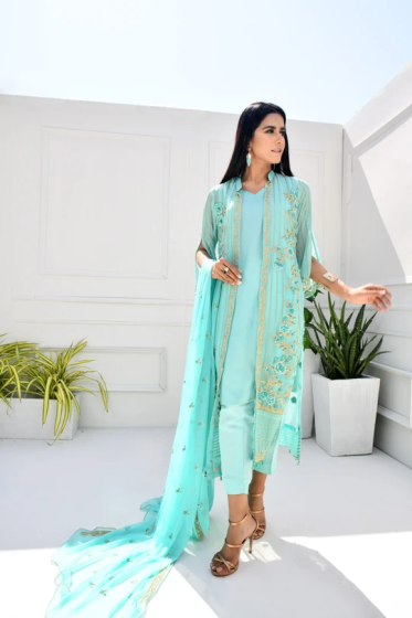 iShopping - Glittire Aura Collection Vol-1 Unstitched 3 Piece (Sea Queen)