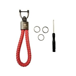 King Hat & Caps Toyota Pure Leather Metallic Keychain With Screw Driver (0579)